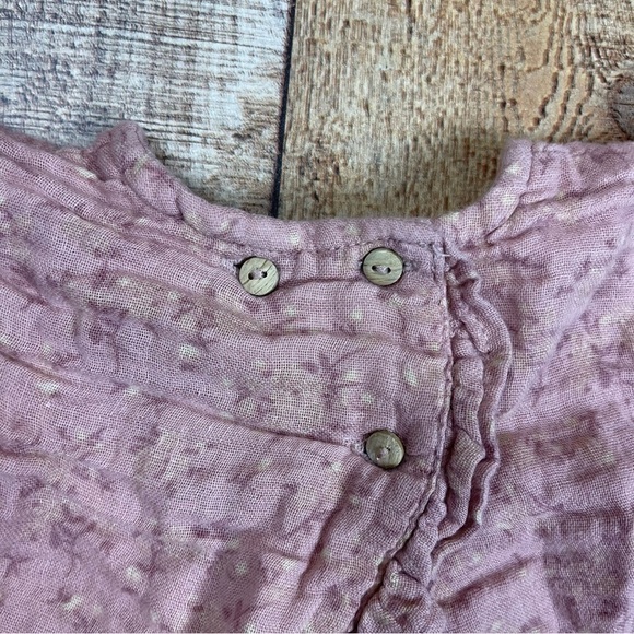 Zara 3-6 Months Floral Cottagecore Prairie Boho Ruffle Butterfly Back Fall Top - Picture 7 of 8